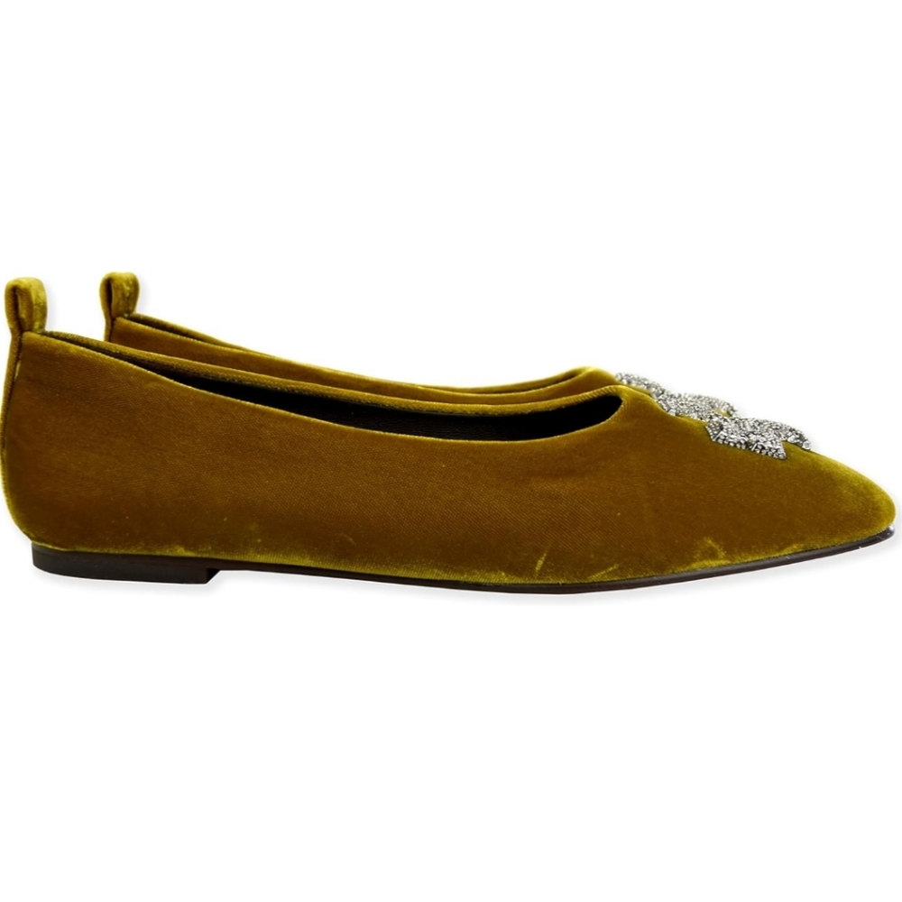 Tory Burch Womens Eleanor Pave Crystals Ballet Flats Velvet Finish - Picture 4 of 5